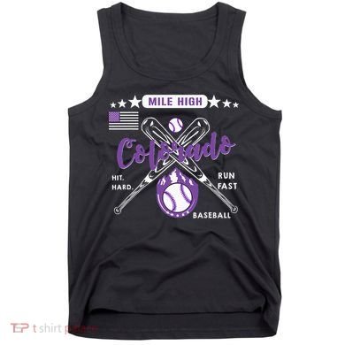 Colorado Baseball Rocky Mountain Skyline Baseball Tank Top