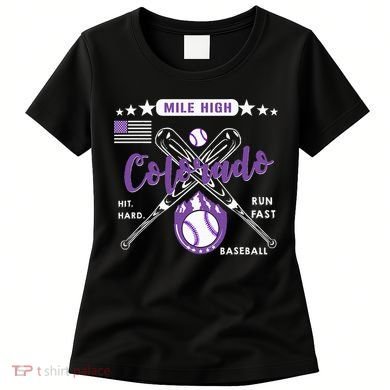 Colorado Baseball Rocky Mountain Skyline Baseball Women's T-Shirt