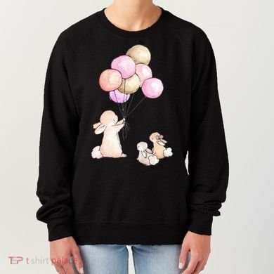 Cute Bunny Rabbit Balloon Women's Sweatshirt