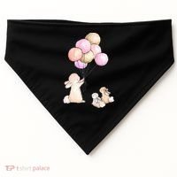 Cute Bunny Rabbit Balloon USA-Made Doggie Bandana thumb 0