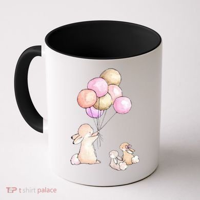 Cute Bunny Rabbit Balloon Coffee Mug