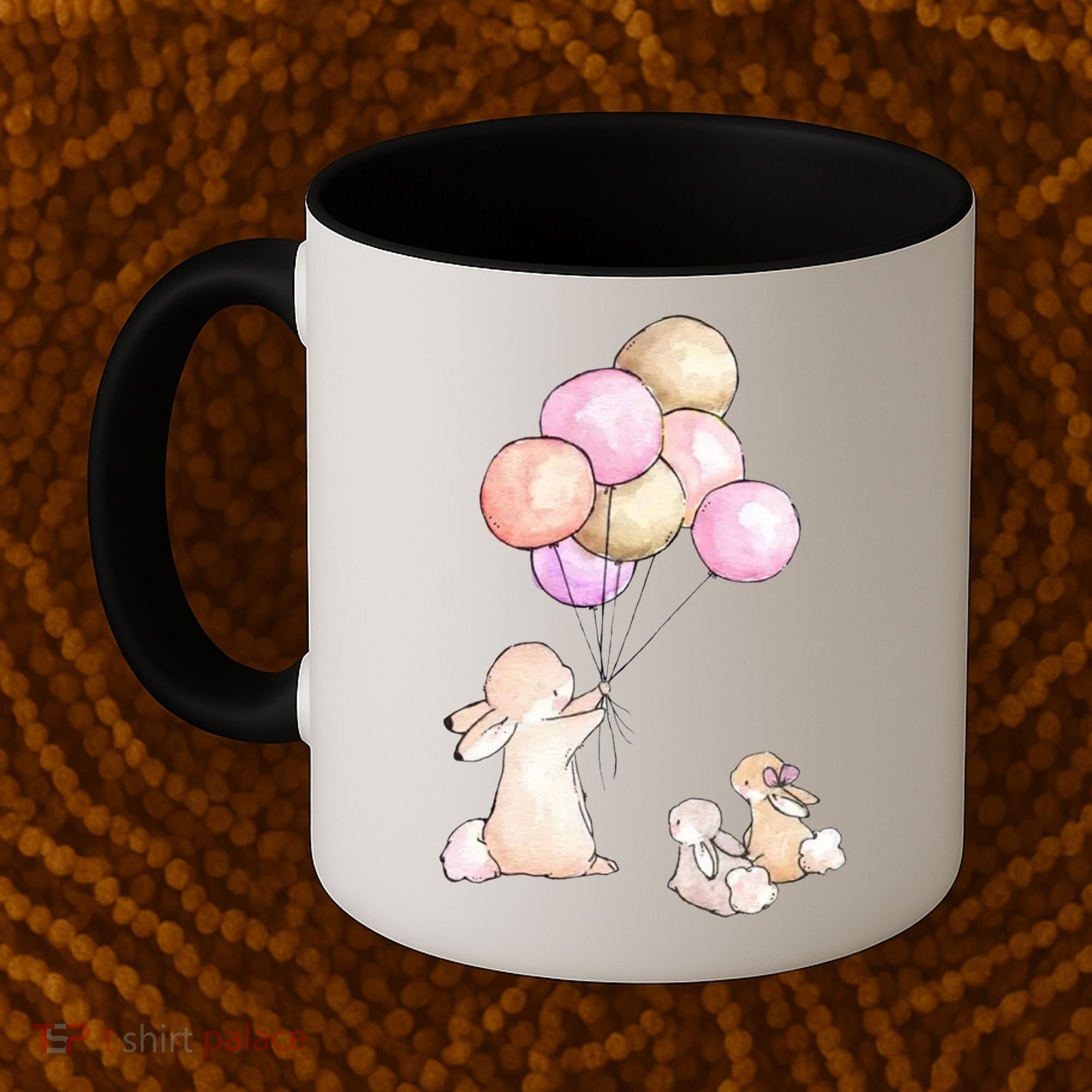 Cute Bunny Rabbit Balloon Coffee Mug