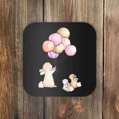 Cute Bunny Rabbit Balloon Coaster