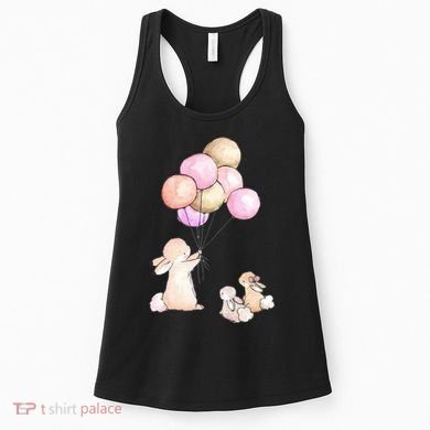 Cute Bunny Rabbit Balloon Women's Tank Top
