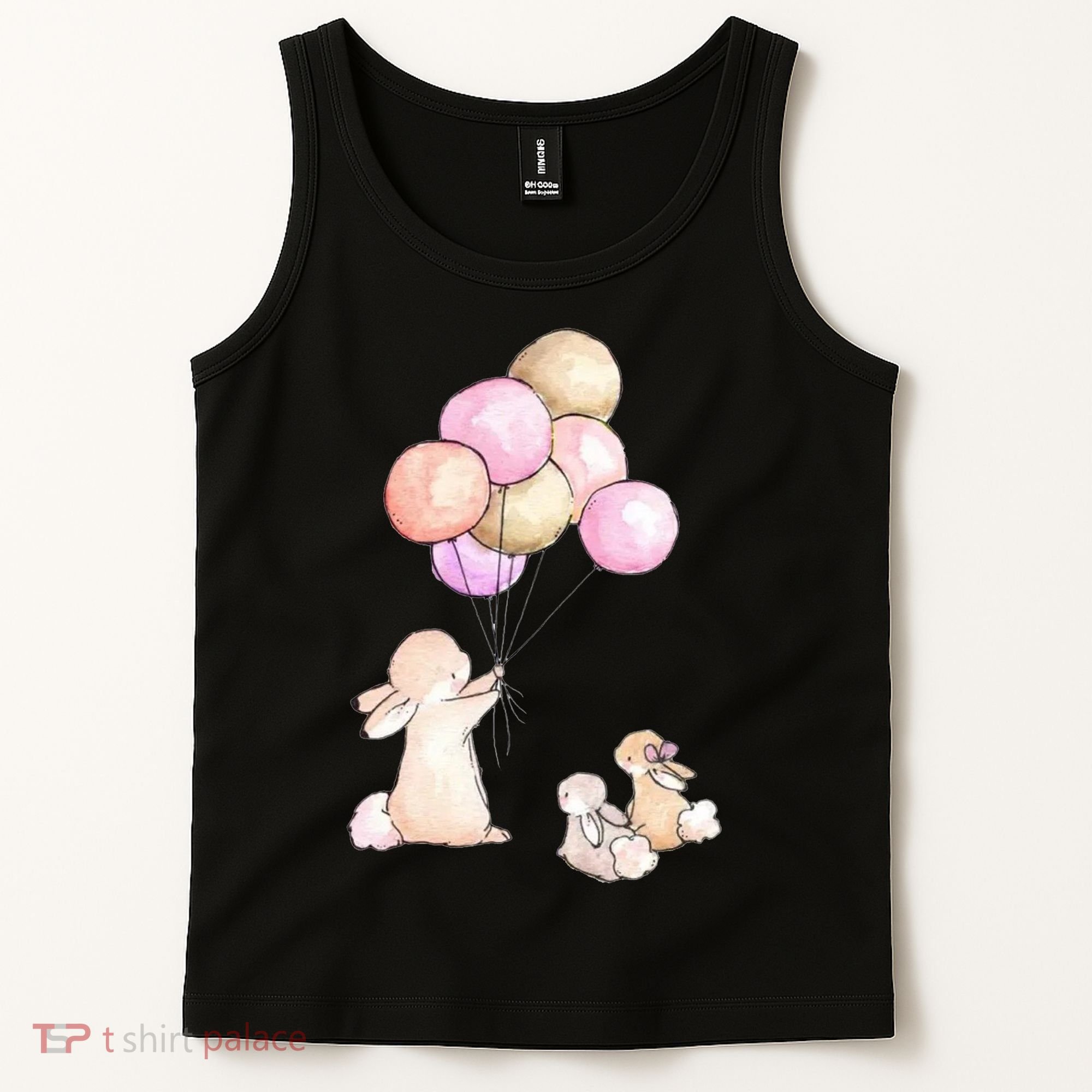 Cute Bunny Rabbit Balloon Tank Top