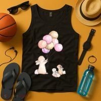 Cute Bunny Rabbit Balloon Tank Top thumb 4