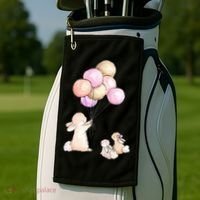 Cute Bunny Rabbit Balloon Golf Towel thumb 2