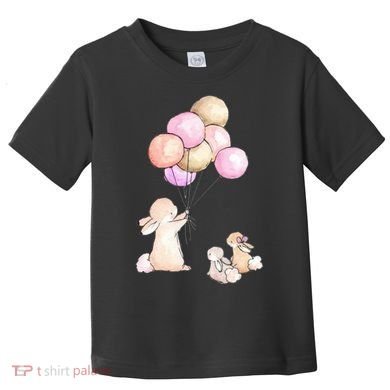 Cute Bunny Rabbit Balloon Toddler T-Shirt