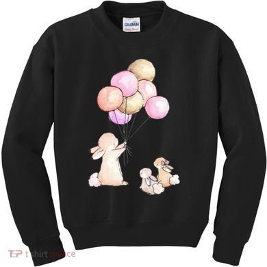 Cute Bunny Rabbit Balloon Kids Sweatshirt