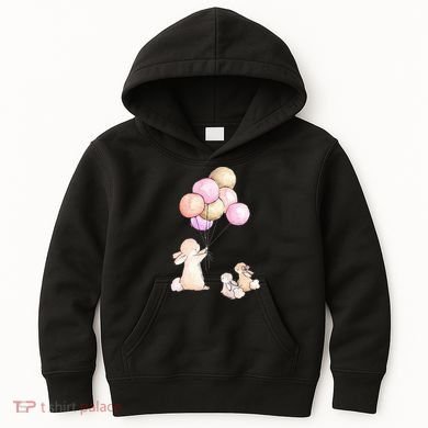 Cute Bunny Rabbit Balloon Kids Hoodie