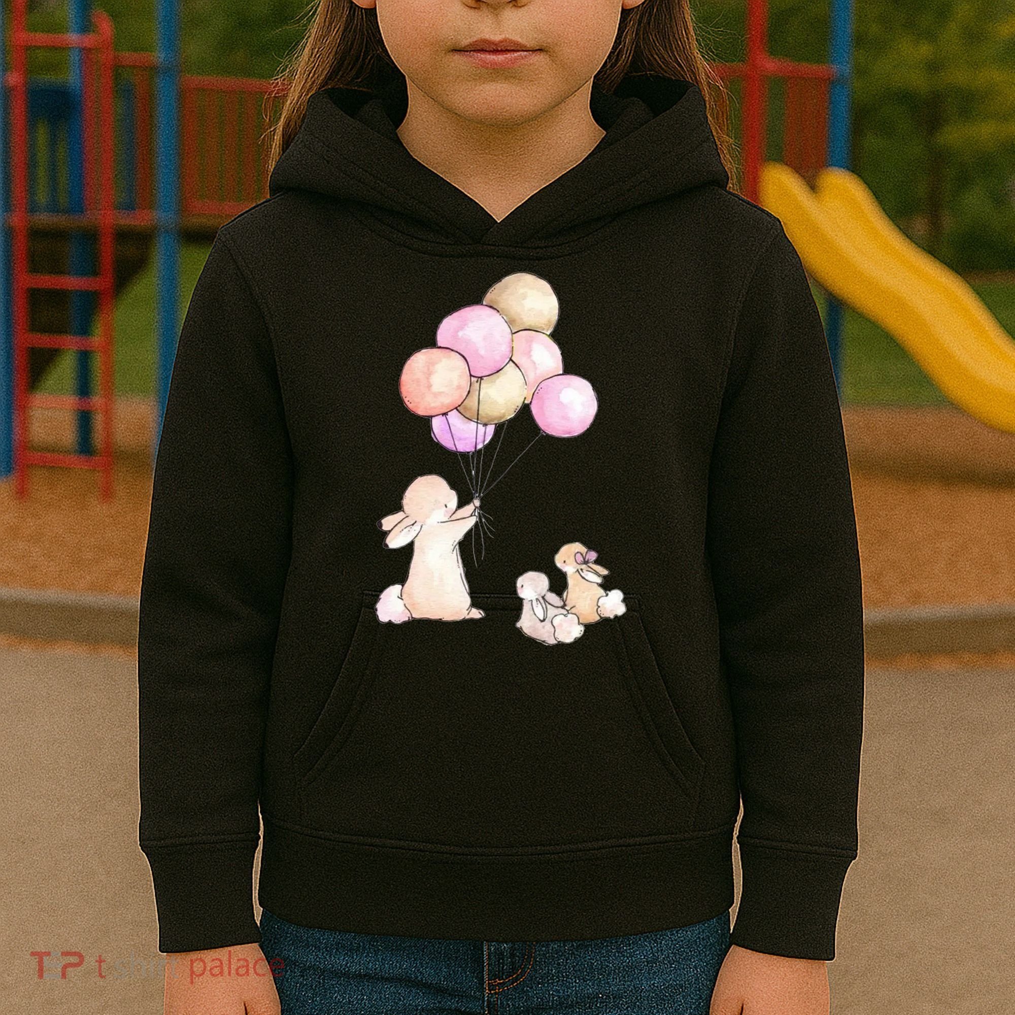 Cute Bunny Rabbit Balloon Kids Hoodie