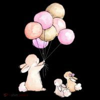 Cute Bunny Rabbit Balloon Tote Bag thumb 4