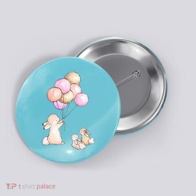 Cute Bunny Rabbit Balloon Button