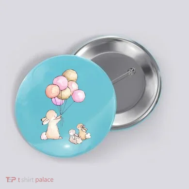 Cute Bunny Rabbit Balloon Button