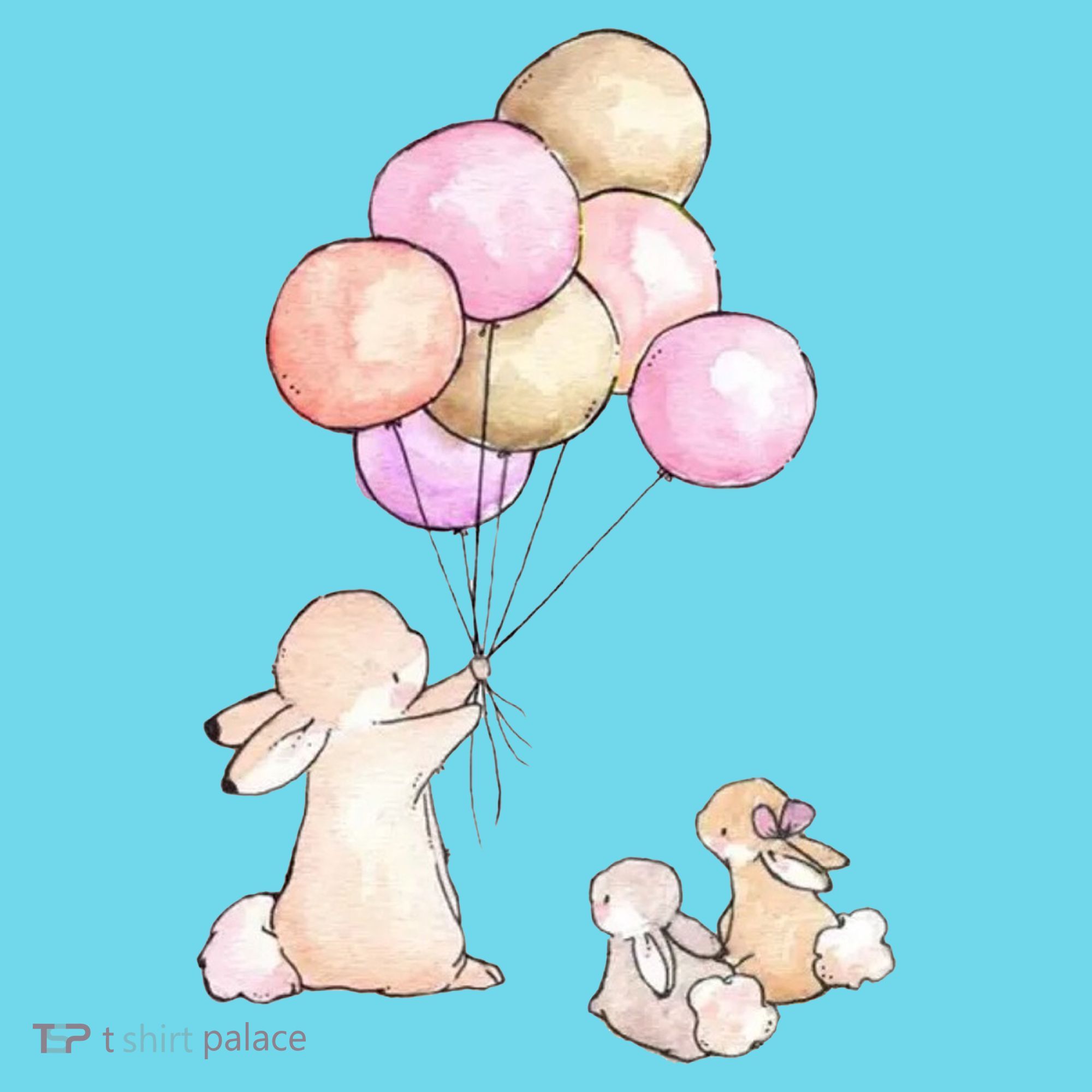 Cute Bunny Rabbit Balloon Button
