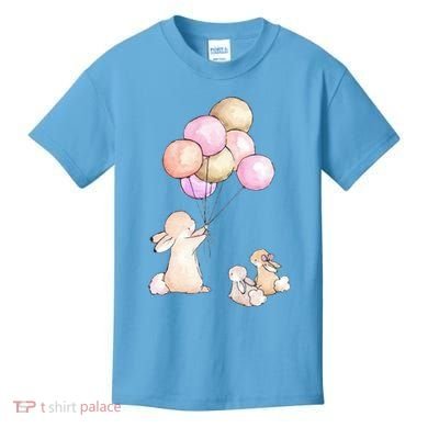 Cute Bunny Rabbit Balloon Kids T-Shirt