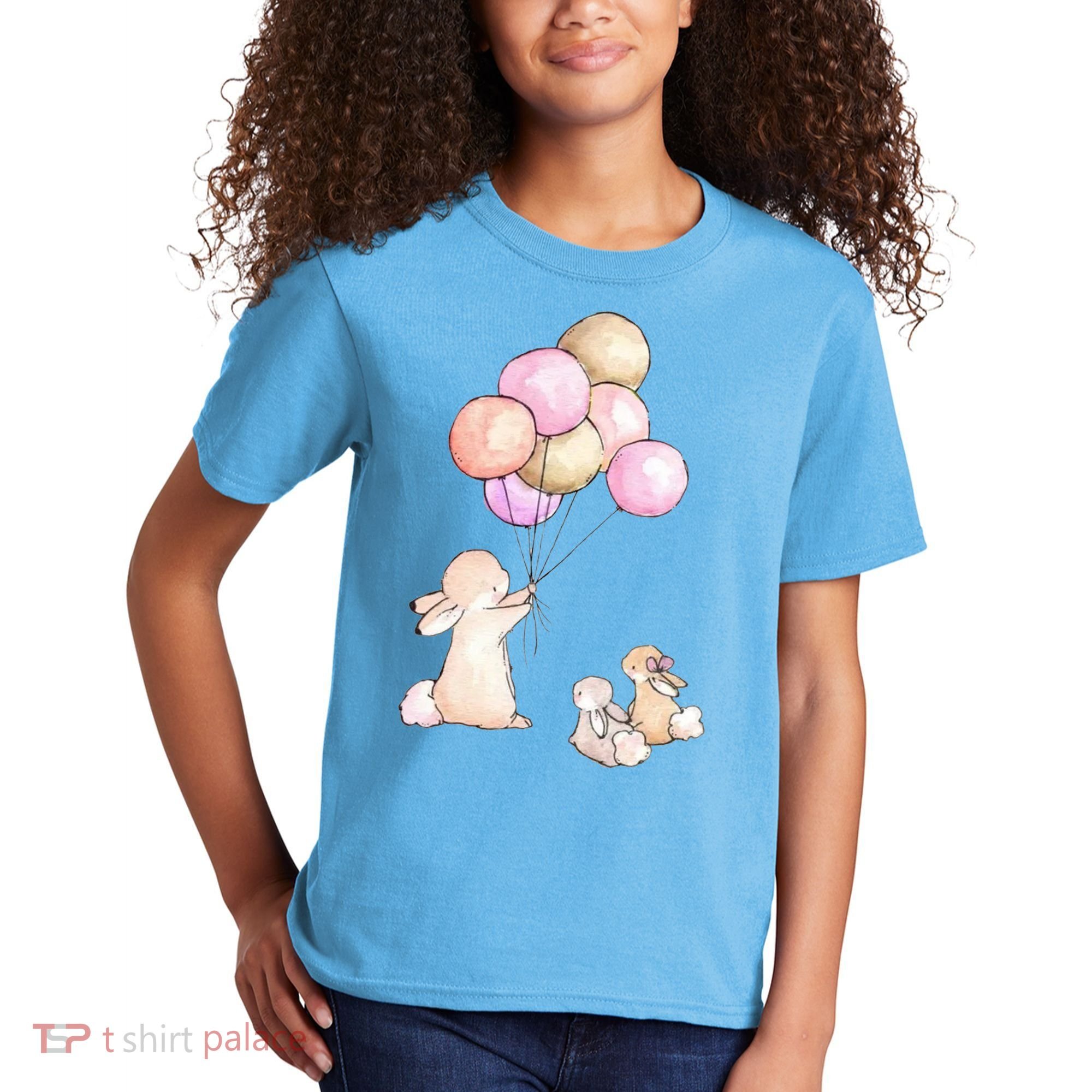 Cute Bunny Rabbit Balloon Kids T-Shirt