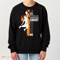 Christian Basketball Religious Bible Verse Philippians 4:13 Women's Sweatshirt thumb 0