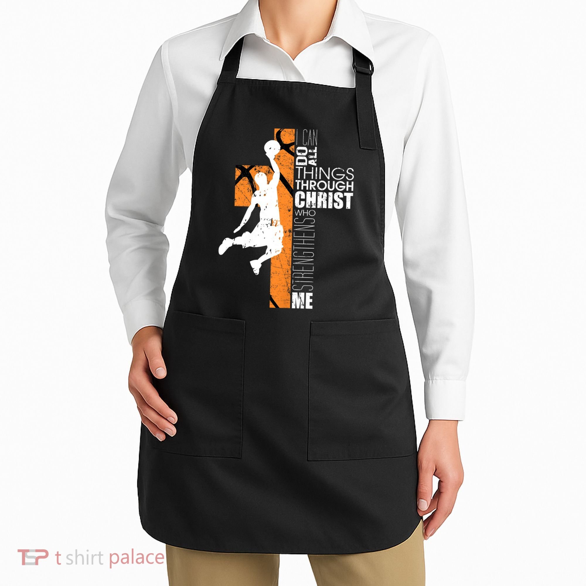 Christian Basketball Religious Bible Verse Philippians 4:13 Apron