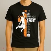 Christian Basketball Religious Bible Verse Philippians 4:13 T-Shirt thumb 3