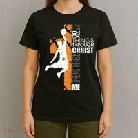 Christian Basketball Religious Bible Verse Philippians 4:13 T-Shirt thumb 4