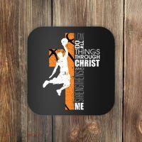 Christian Basketball Religious Bible Verse Philippians 4:13 Coaster thumb 0