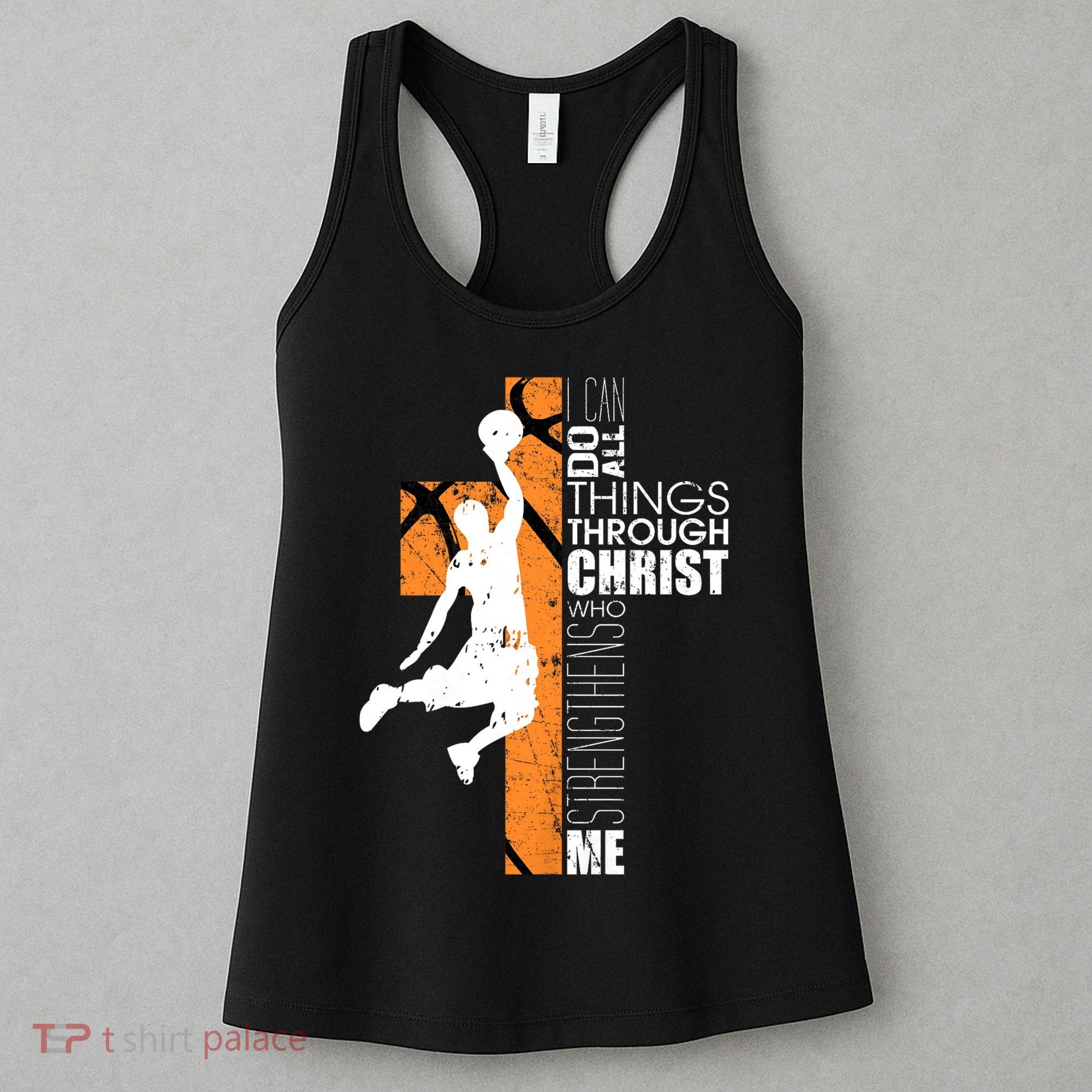 Christian Basketball Religious Bible Verse Philippians 4:13 Women's Tank Top