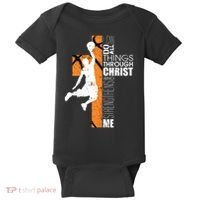 Christian Basketball Religious Bible Verse Philippians 4:13 Baby Bodysuit thumb 0