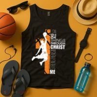 Christian Basketball Religious Bible Verse Philippians 4:13 Tank Top thumb 4