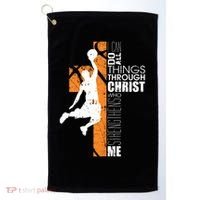 Christian Basketball Religious Bible Verse Philippians 4:13 Golf Towel thumb 0