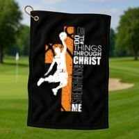 Christian Basketball Religious Bible Verse Philippians 4:13 Golf Towel thumb 1