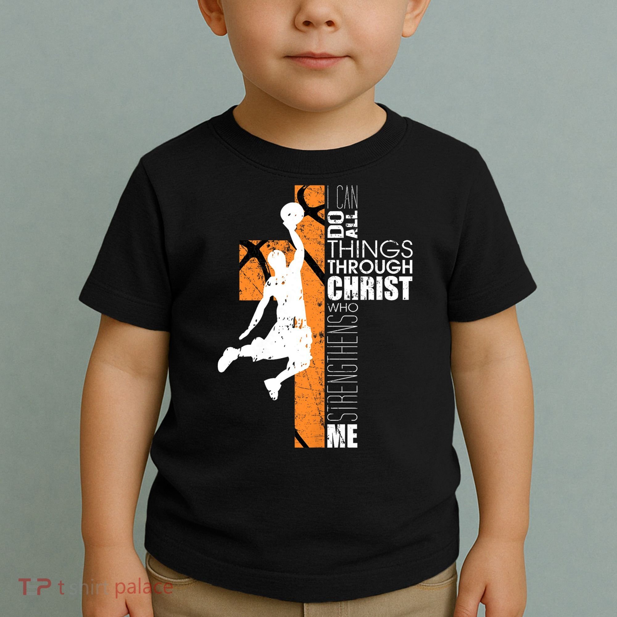 Christian Basketball Religious Bible Verse Philippians 4:13 Toddler T-Shirt