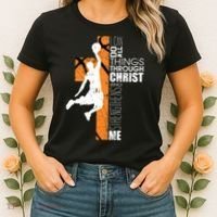 Christian Basketball Religious Bible Verse Philippians 4:13 Women's T-Shirt thumb 2