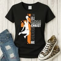 Christian Basketball Religious Bible Verse Philippians 4:13 Women's T-Shirt thumb 3