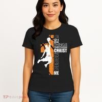 Christian Basketball Religious Bible Verse Philippians 4:13 Women's T-Shirt thumb 4