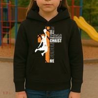 Christian Basketball Religious Bible Verse Philippians 4:13 Kids Hoodie thumb 3