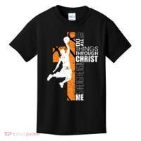Christian Basketball Religious Bible Verse Philippians 4:13 Kids T-Shirt thumb 0