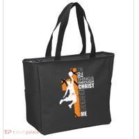 Christian Basketball Religious Bible Verse Philippians 4:13 Tote Bag thumb 2