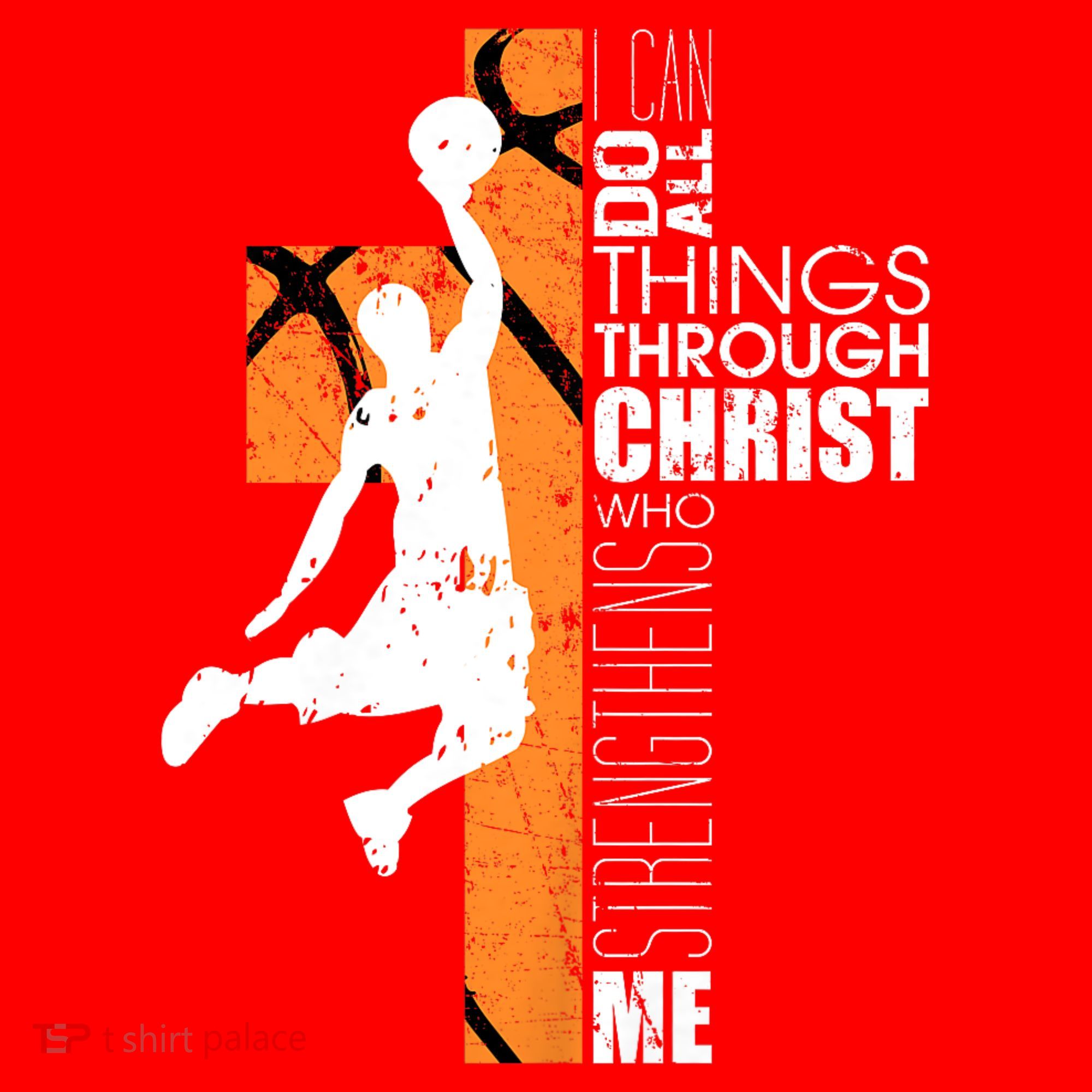 Christian Basketball Religious Bible Verse Philippians 4:13 Santa Hat