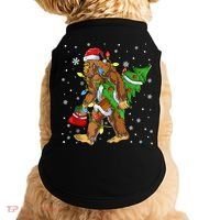 Christmas Bigfoot Santa Hat Tree Lights Xmas Sasquatch Funn Doggie Tank thumb 0