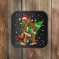 Christmas Bigfoot Santa Hat Tree Lights Xmas Sasquatch Funn Coaster thumb 0