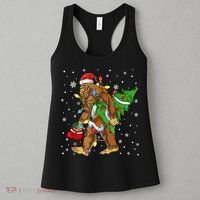 Christmas Bigfoot Santa Hat Tree Lights Xmas Sasquatch Funn Women's Tank Top thumb 3