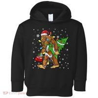 Christmas Bigfoot Santa Hat Tree Lights Xmas Sasquatch Funn Toddler Hoodie thumb 0