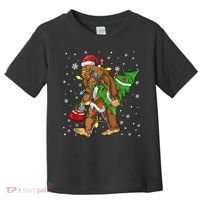 Christmas Bigfoot Santa Hat Tree Lights Xmas Sasquatch Funn Toddler T-Shirt thumb 0