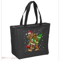 Christmas Bigfoot Santa Hat Tree Lights Xmas Sasquatch Funn Tote Bag thumb 2