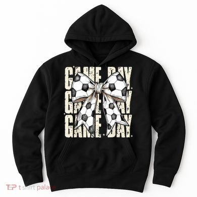 Coquette Bow Soccer Funny Game Day Soccer Hoodie