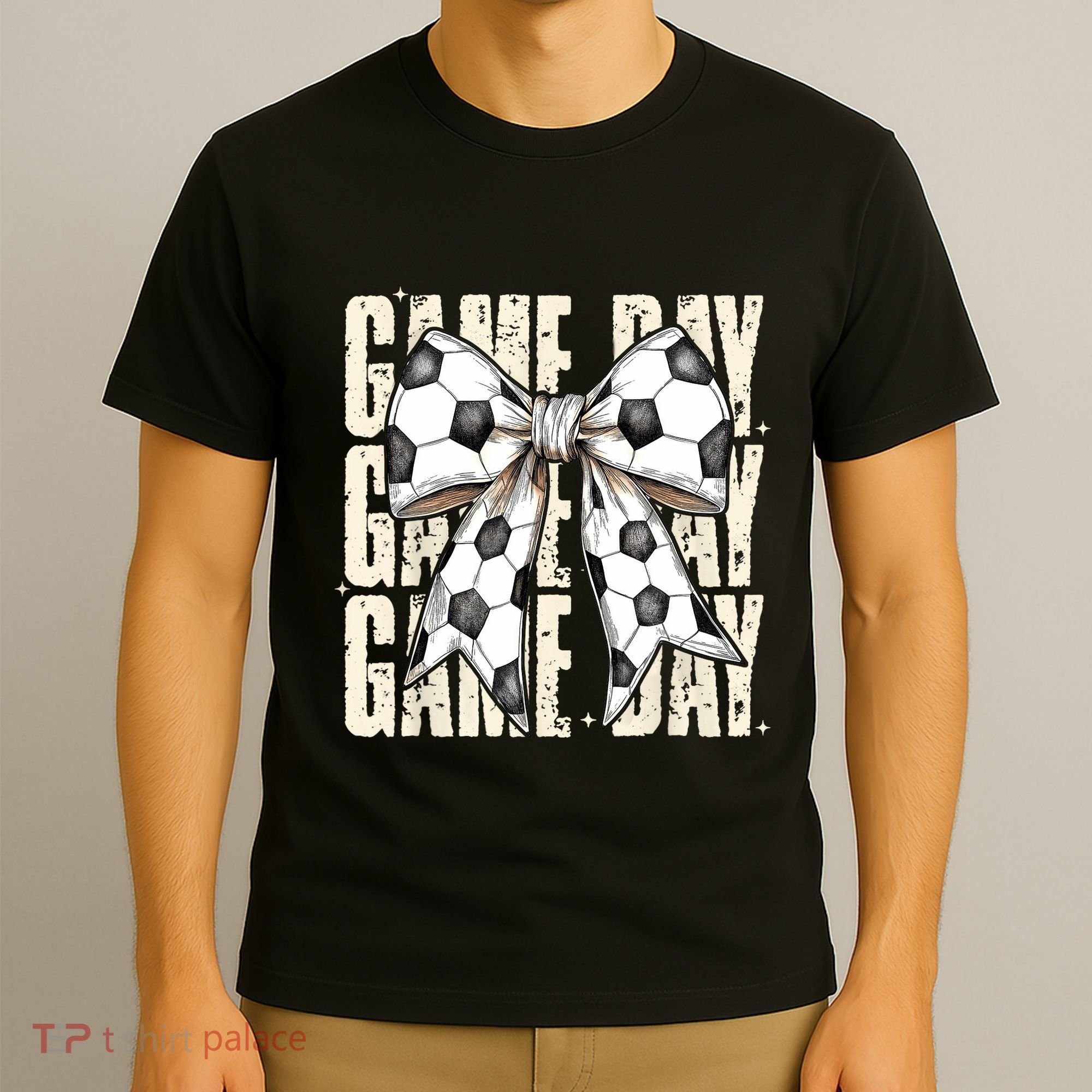 Coquette Bow Soccer Funny Game Day Soccer T-Shirt