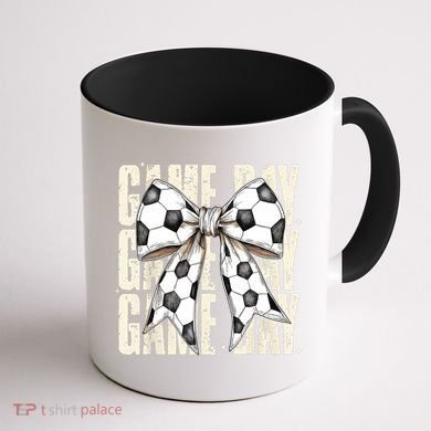 Coquette Bow Soccer Funny Game Day Soccer Coffee Mug back