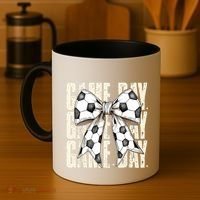 Coquette Bow Soccer Funny Game Day Soccer Coffee Mug thumb 4