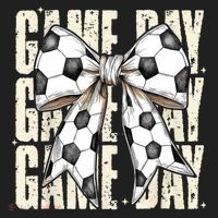 Coquette Bow Soccer Funny Game Day Soccer Beanie thumb 2